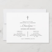 黒ミニマル白バプテ男女兼用ィス 招待状 (正面)