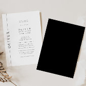 黒ミニマル白バー（ユダヤ教の）バル・ミツバータイポグラフィ 招待状