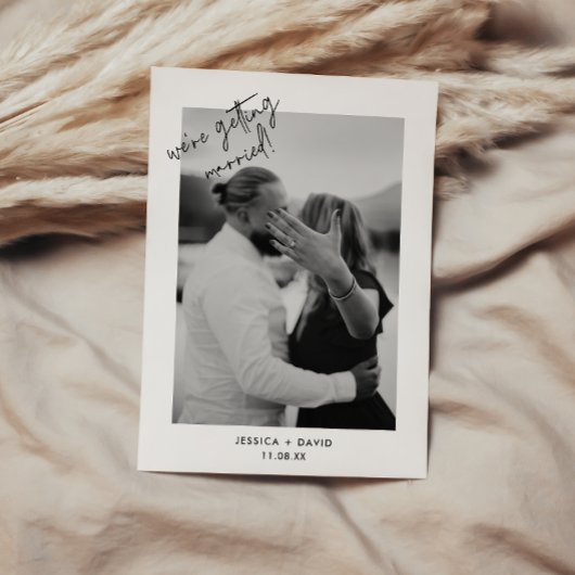 黒ミニマル白フォトズ結婚ーズ セーブザデート