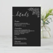 黒ミニマル白フローライスラムニカ詳細 招待状 (スタンド正面)