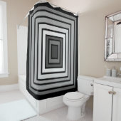 黒ミニマル白モダン灰色のカーペット シャワーカーテン (インサイチュ)