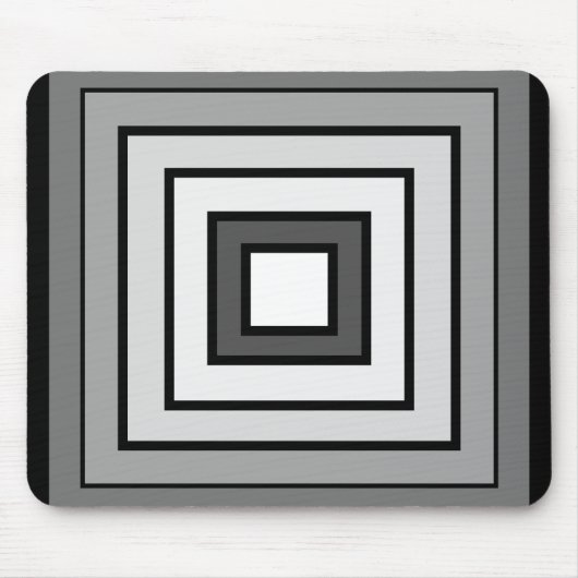 黒ミニマル白モダン灰色のカーペット マウスパッド (正面)