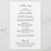 黒ミニマル白モダン結婚式 プログラム (裏面)