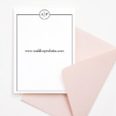 黒ミニマル白モノグラム結婚式招待状 招待状