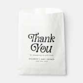 黒ミニマル白レトロ赤ちゃんシャワー フェイバーバッグ (正面)