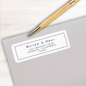 黒ミニマル白結婚差出人住所 ラベル