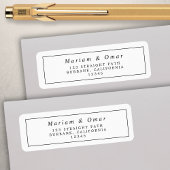 黒ミニマル白結婚差出人住所 ラベル