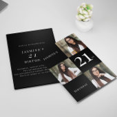 黒ミニマル白3枚の写真21歳の誕生日 招待状