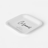 黒ミニマル白30歳の誕生日パーティー ペーパープレート (傾斜あり)