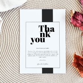 黒ミニマル白 サンキューカード