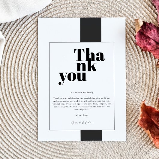 黒ミニマル白 サンキューカード