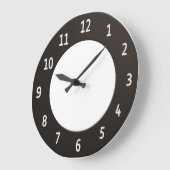 黒ミニマル白 ラージ壁時計 (傾斜)