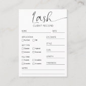 黒ミニマル白Lash Clientレコード型枠 名刺 (正面)