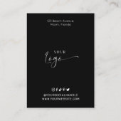 黒ミニマル白Lash Clientレコード型枠 名刺 (裏面)