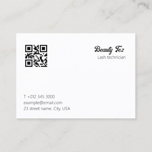 黒ミニマル白Lash Client拡張マップ 名刺 (裏面)