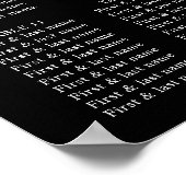 黒ミニマル結婚座席表 ポスター (角)