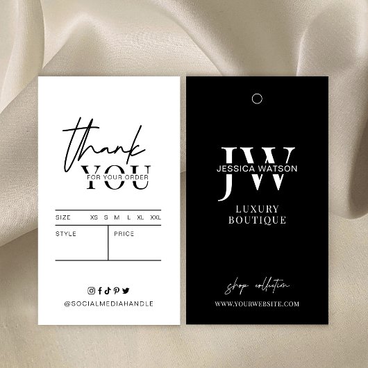 黒ミニマル衣ラベルブティックつるラベル