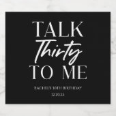 黒ミニマル語30歳の誕生日ワイン スパークリングワインラベル (シングルラベル)