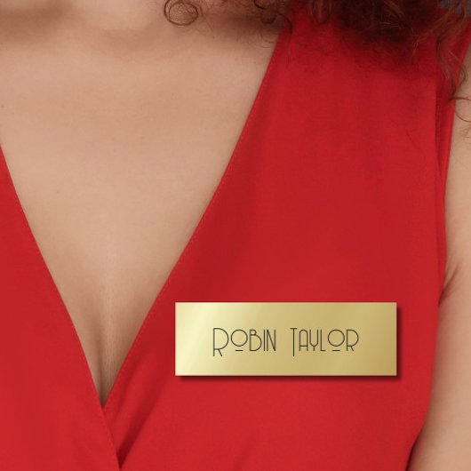 黒ミニマル金ゴールドモダンプロフェッショナル 名札