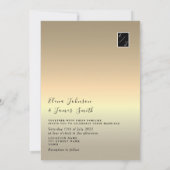 黒ミニマル金ゴールド結婚式招待状 招待状 (裏面)