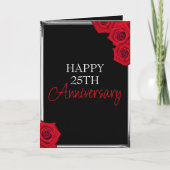黒ミニマル銀の夫25周年記念 カード (正面)
