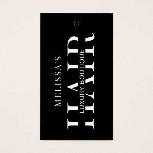 黒ミニマル髪の拡張サイズラベルつるラベル (正面)