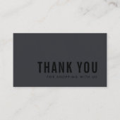 黒ミニマル黒THANK YOUロゴショッピング 名刺 (正面)