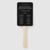 黒ミニマル3モダン枚フォト結婚式 プログラムファン ハンドファン (裏面)