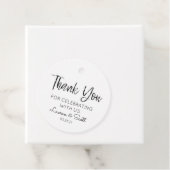 黒ミニマル&ホワイトサンキュー結婚式の引き出物ラベル フェイバータグ (インサイチュ)