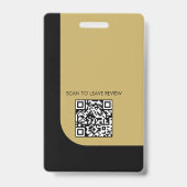 黒ミニマル&金ゴールド公証人ロゴ写真QRバッジ バッジ (裏面)