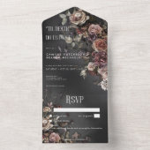 黒ムーディースゴシックフラワーミストノーディナー詳細 オールインワン招待状 (内側)