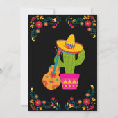 黒メキシカン誕生日パーティーFiesta, No Siesta 招待状 (裏面)