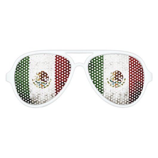 黒メグランジキシコ国旗 アビエーターサングラス (正面)