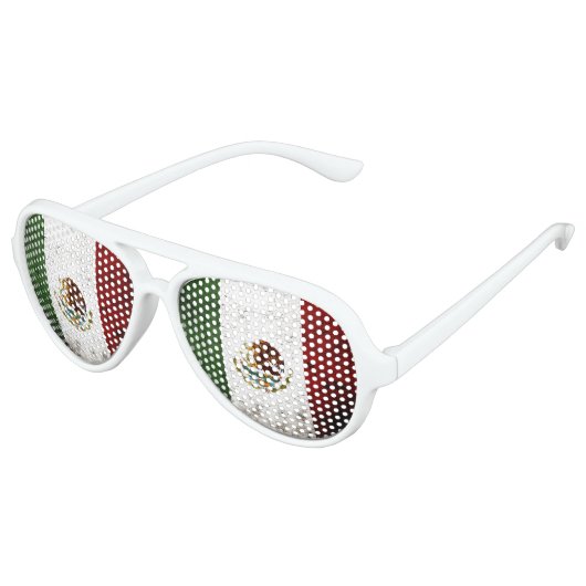 黒メグランジキシコ国旗 アビエーターサングラス (アングル)