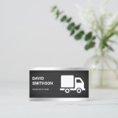 黒メッシュ物流輸送貨物トラック 名刺 (スタンド正面)