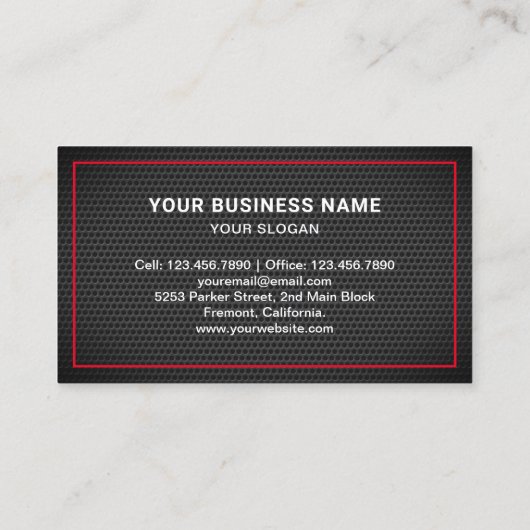 黒メッシュ車牽引サービス牽引車 名刺 (裏面)