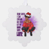 黒メラニンいけなシエスタワイン愛好家クリスマス+ オーナメントカード (正面)
