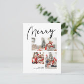 黒メリーモダン字シックなミニマリスト写真 シーズンポストカード (スタンド正面)