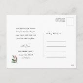 黒メリーモダン字シックなミニマリスト写真 シーズンポストカード (裏面)