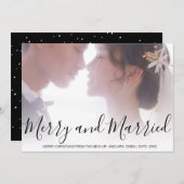 黒メリー結婚した白の新婚エレガント シーズンカード (正面/裏面)