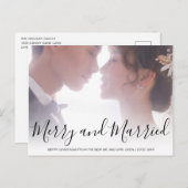 黒メリー結婚した白の新婚エレガント シーズンポストカード (正面/裏面)