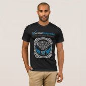 黒メンズのVerticalResponseの石 Tシャツ (正面フル)