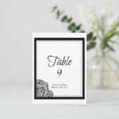 黒メ縁どダリオンテーブルのシーティングカード ポストカード (スタンド正面)