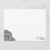 黒メ縁どダリオンテーブルのシーティングカード ポストカード (裏面)