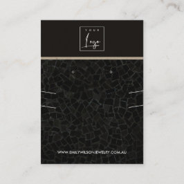 黒モザイク模様のネックレスイヤリングディスプレイ 名刺