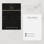 黒モザイク模様のネックレスイヤリングディスプレイ 名刺 (正面/裏面)