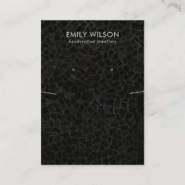 黒モザイク模様のネックレスイヤリングディスプレイ 名刺
