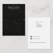 黒モザイク模様のネックレスイヤリングディスプレイ 名刺 (正面/裏面)