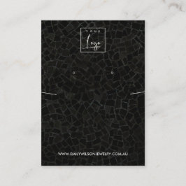 黒モザイク模様のネックレスイヤリングディスプレイ 名刺