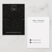黒モザイク模様のネックレスイヤリングディスプレイ 名刺 (正面/裏面)